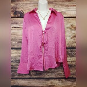 Wild Fable Women's Neon Pink Silky Blouse Size XS!